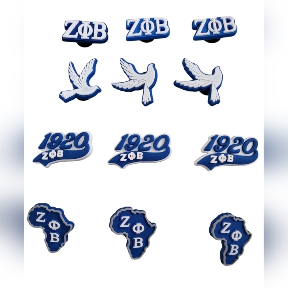 Zeta Phi Beta Sorority Croc Charms